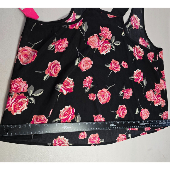 Xhiliration Swing Tank Women's XXL Black Pink Floral Scoop Neck Sleevelese NWT - Picture 9 of 16